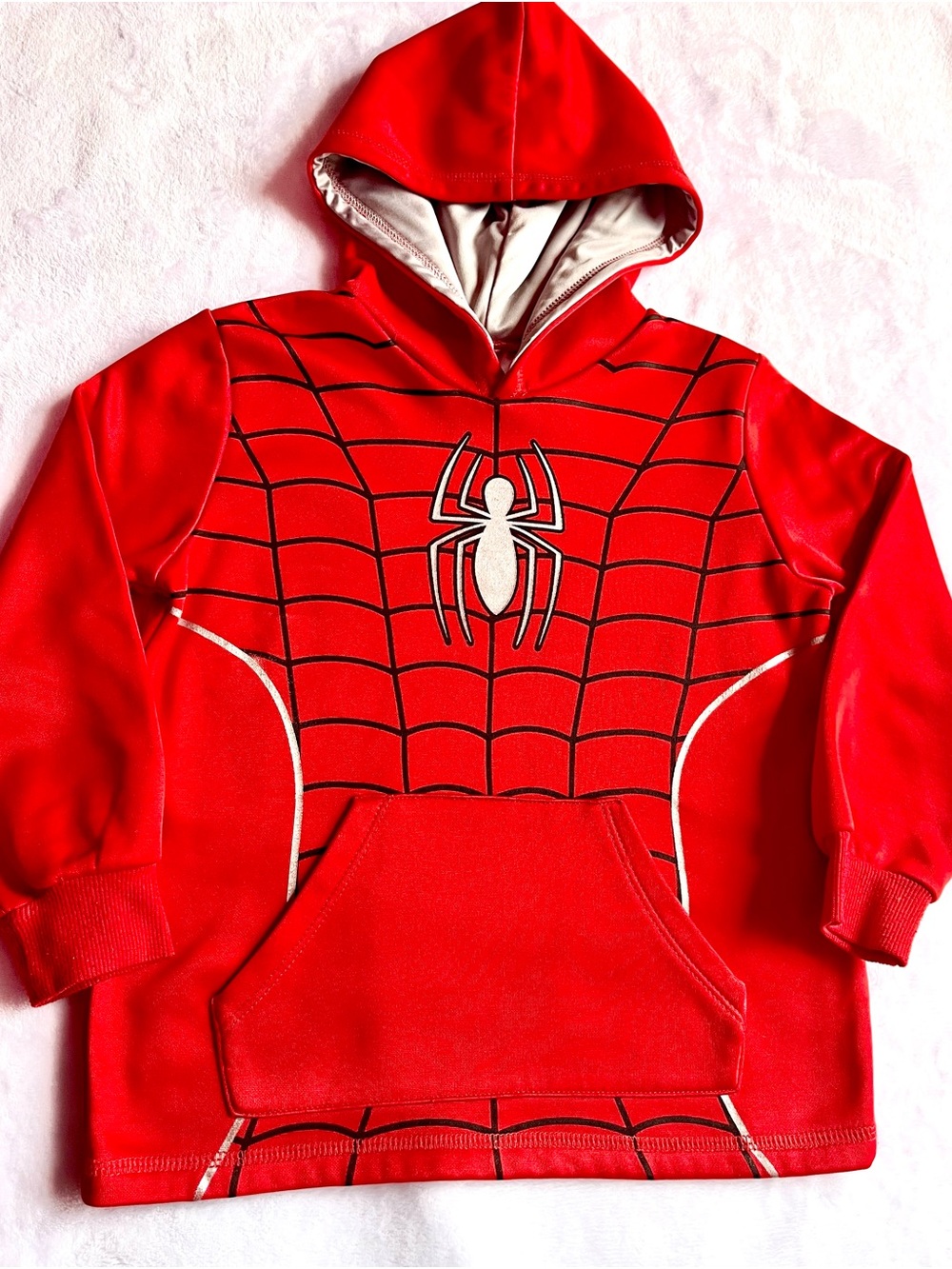Marvel Red Spiderman Hooded Kids Sweatshirt- Size 5T